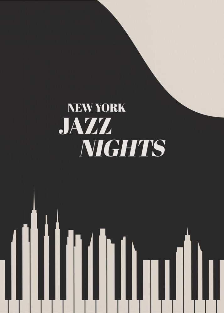 Jazz Nights Nyc Schwarz | Leinwand