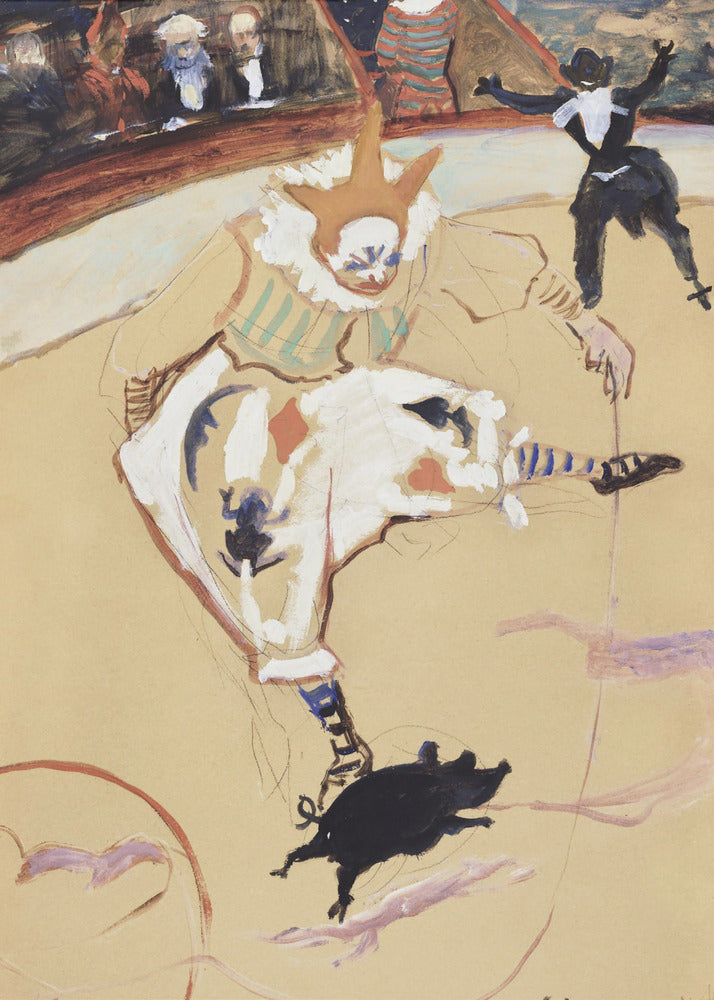Im Zirkus Fernando Medrano mit einem Ferkel (ca. 1889) | Leinwand