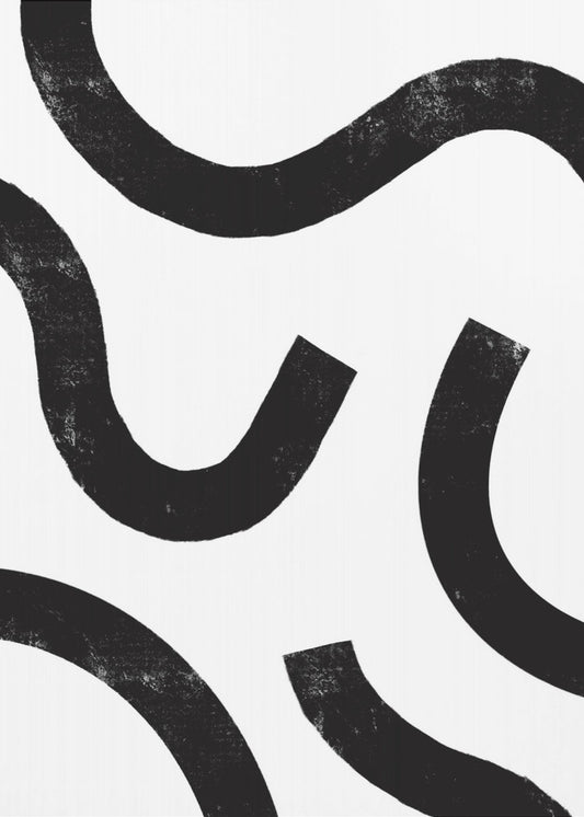 Geschwungene monochrome Pfade | Poster