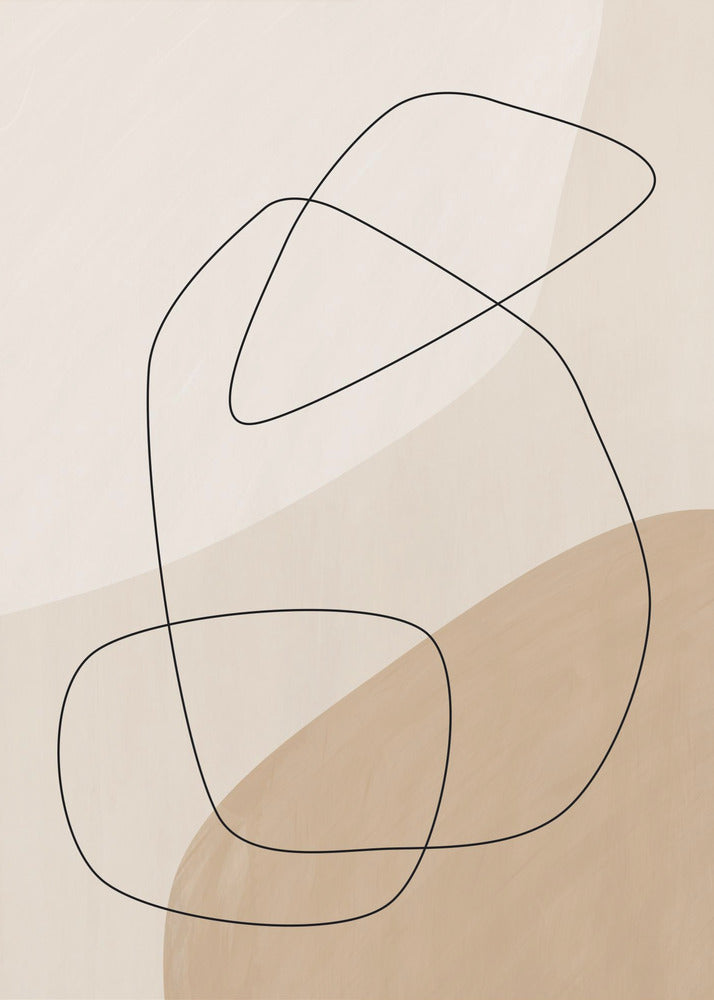 Poster mit grafischen Formen und Linien | Leinwand