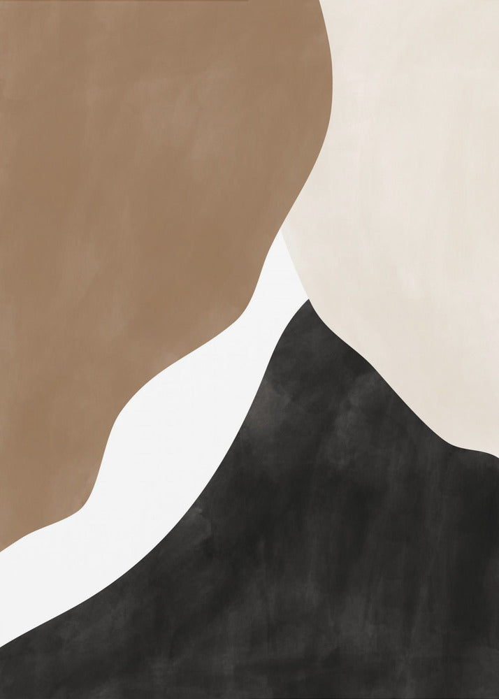 Abstrakte beige und braune Kunst | Leinwand
