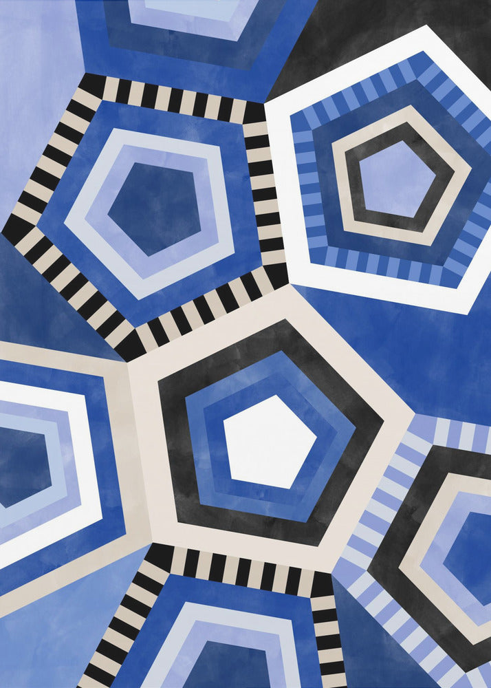 Geometrisches Muster mit sechseckiger Form | Leinwand