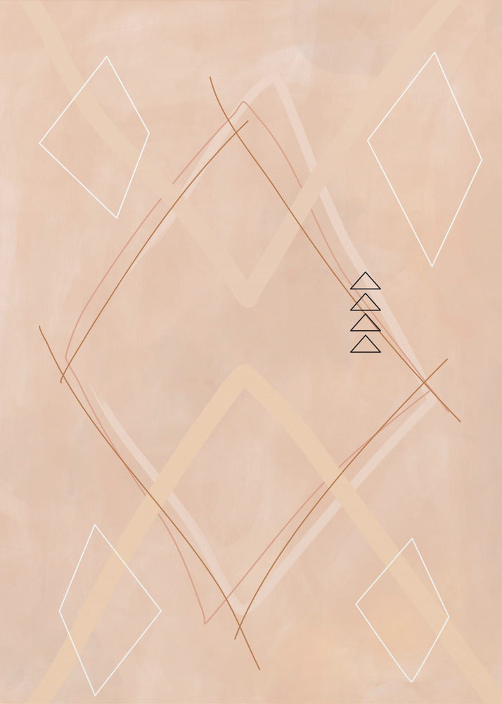 Abstrakte geometrische Kunst Beigetöne | Leinwand
