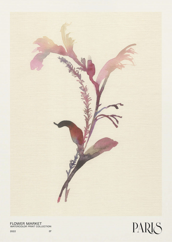 Aquarelldruck-Sammlung. Blumenmarkt - Paris | Leinwand