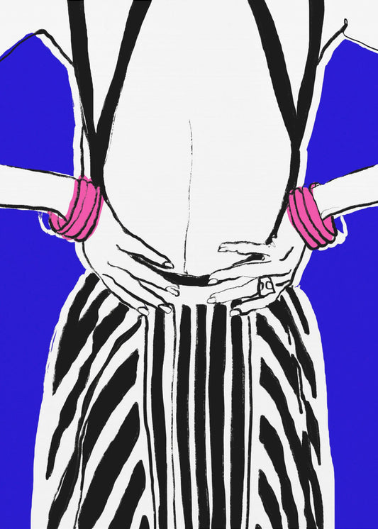 Kräftige Streifen, blauer Hintergrund | Poster