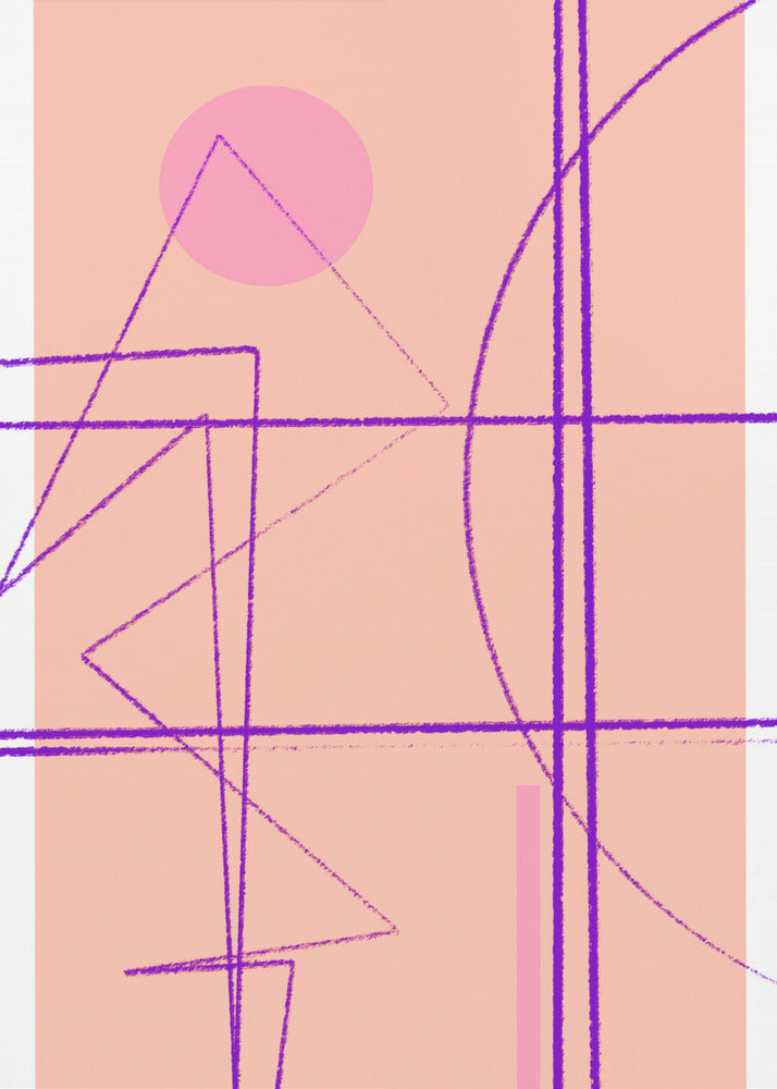 Rosa Geometrischer Tanz | Leinwand