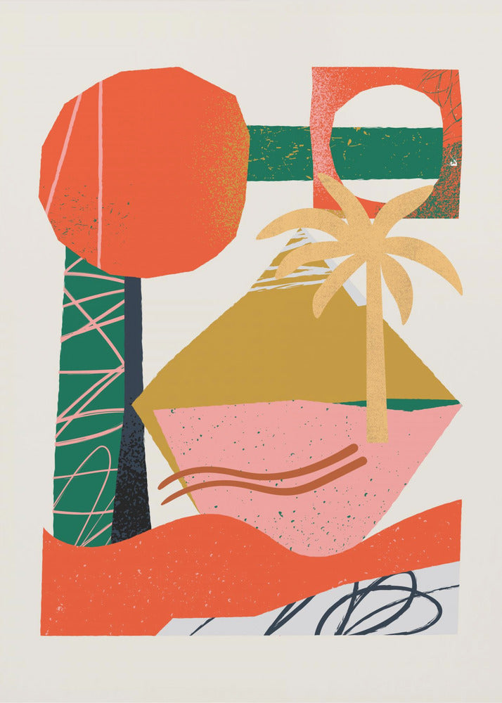 Abstract Beach Collage | Poster