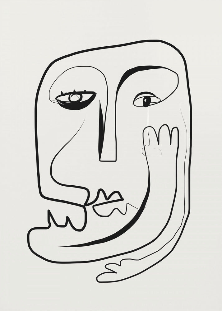 Line Art Portrait Skizze | Leinwand
