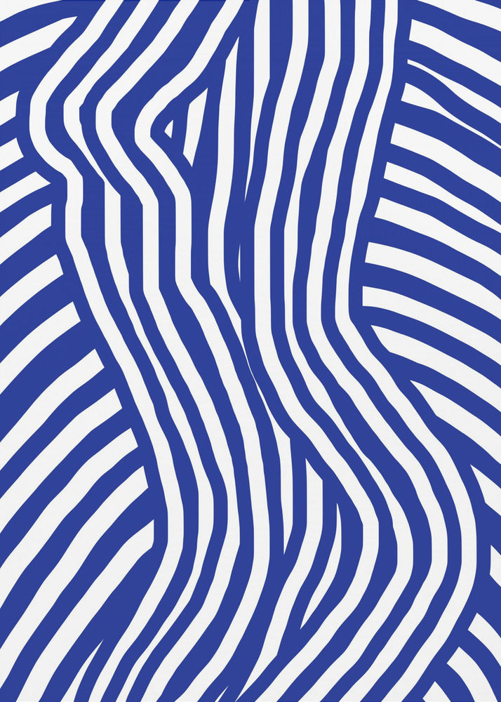 Blau-weiß gestreifter Akt | Poster