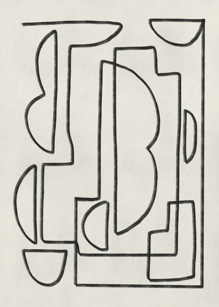 Abstrakte Linienkunstskizze | Poster