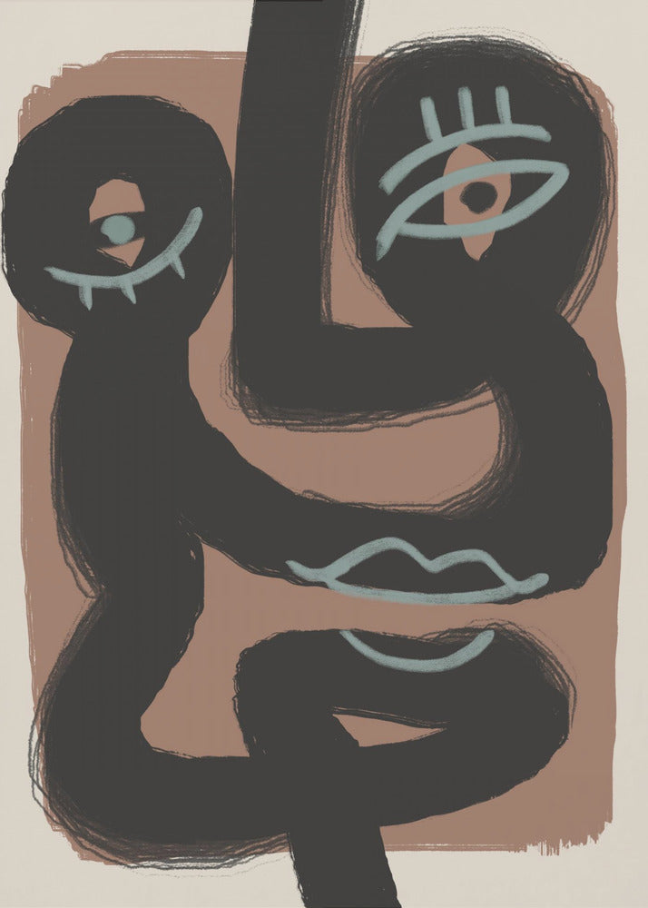 Abstract Black Portrait Pair | Poster
