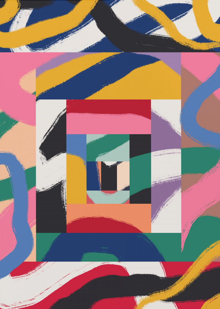 Geometrische Formen und kräftige Pinselstriche | Poster