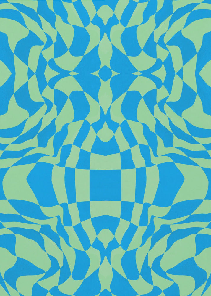 Coole Farben Warp Checkers | Leinwand