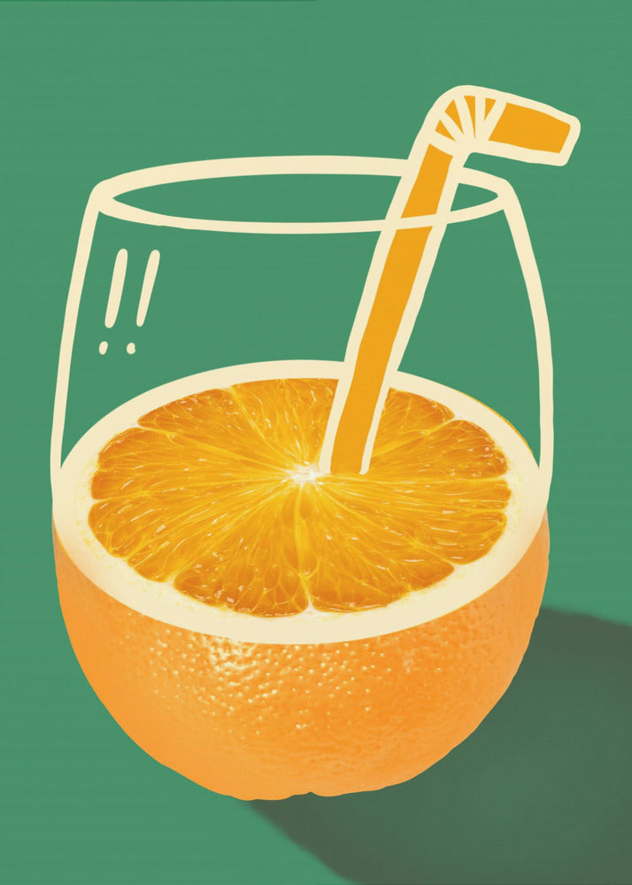 Leuchtendes Orange, geschickt illustriert | Poster