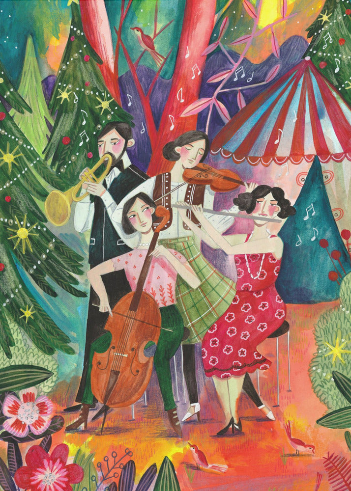 Weihnachtsmusik im Wald | Leinwand
