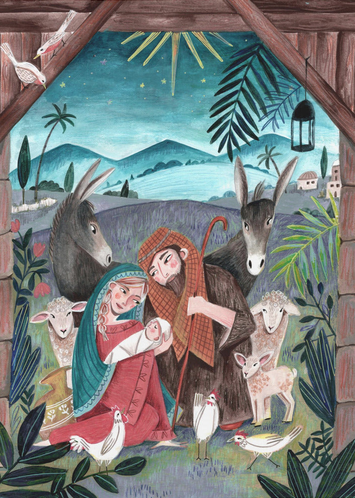 Weihnachten mit Maria und dem Jesuskind | Leinwand