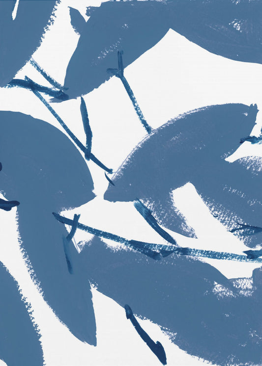 Blaues Blumenmuster Nr. 1 | Leinwand