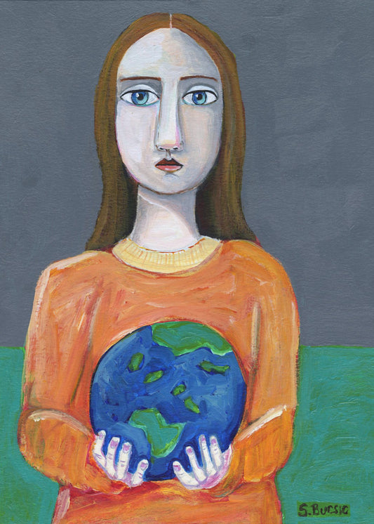 Sie hatte die Welt in ihren Händen | Leinwand