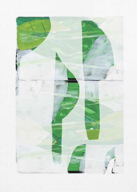 Limettengrün Schwarz Abstrakt Nr. 1 | Leinwand