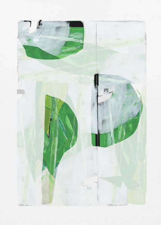 Limettengrün Schwarz Abstrakt Nr. 2 | Leinwand