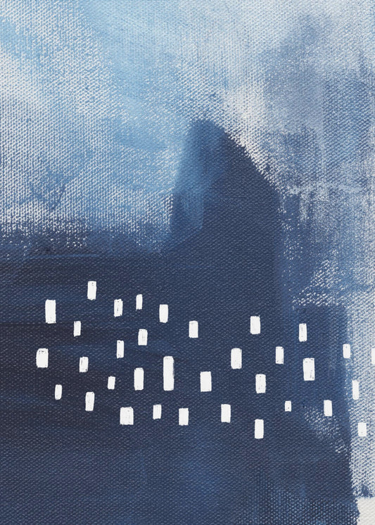 Blue Hues And White Rectangular Elements | Poster