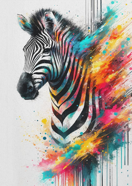Buntes Zebra | Leinwand