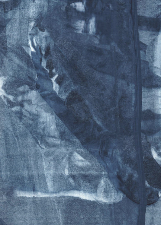 Blaue Textur mit fließenden vertikalen Linien | Poster