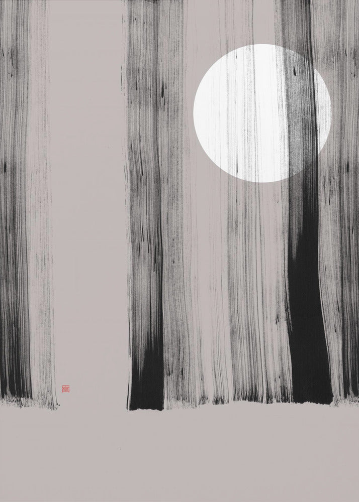 Versteckter Mond Nr. 1 | Hinter den Bäumen | Poster