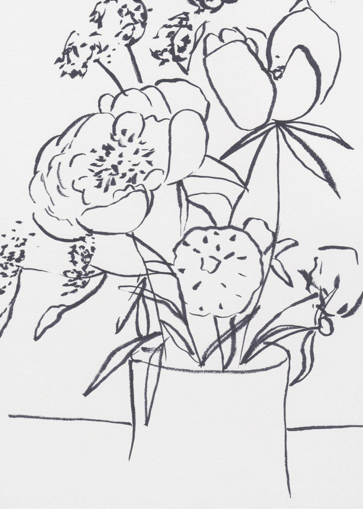 Black and White Floral Small | Canvas