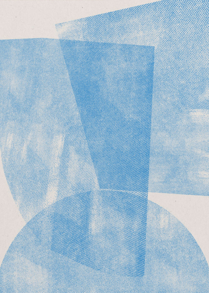 Blaue geometrische Wellen | Leinwand