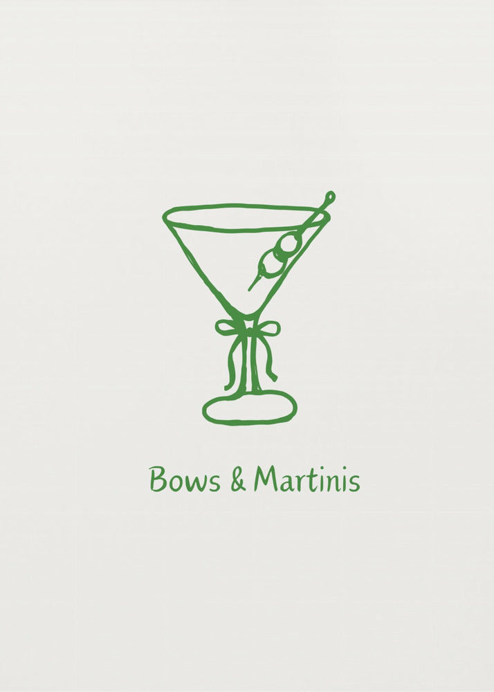Grüne Schleifen und Martinis | Leinwand