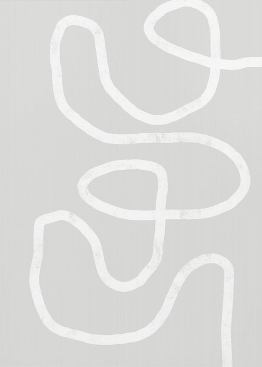 Abstract White Squiggle | Poster
