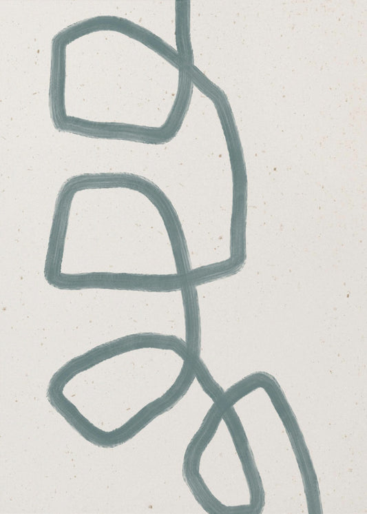 Fließende blaugrüne Linien | Poster