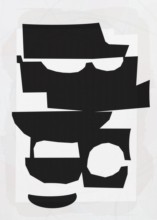 Black and White Cut Out Shapes 1 | Canvas