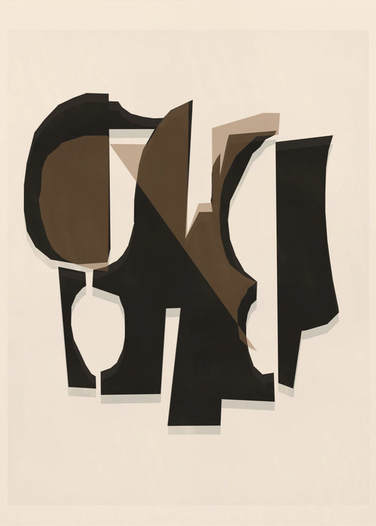 Black and White and Brown Relief 3 | Canvas