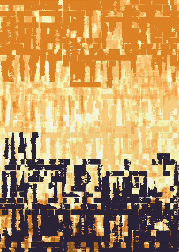 Orange-schwarze Farbpalette mit pixeligen Texturen | Poster