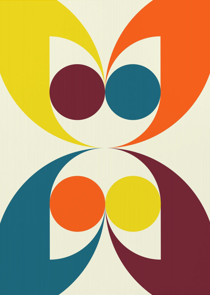 Bunte symmetrische Formen und Kreise | Poster