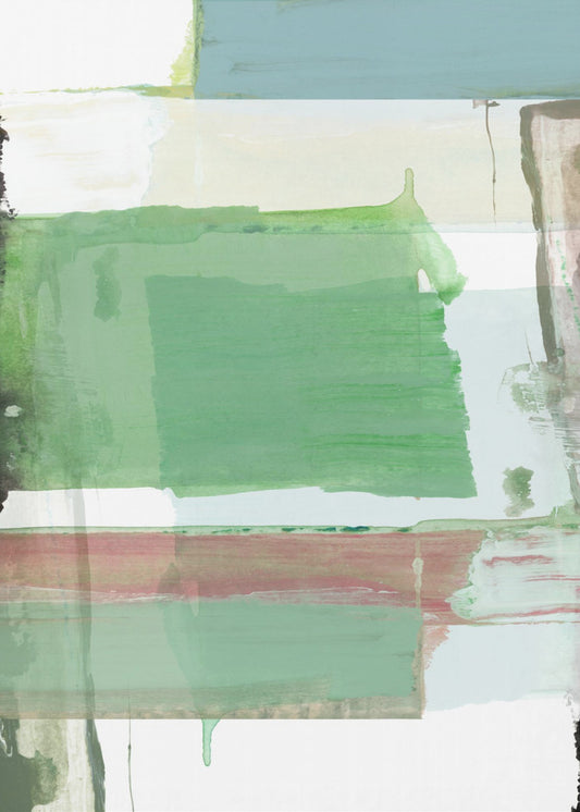 Aquablau Abstrakt auf Weiß 3 | Leinwand