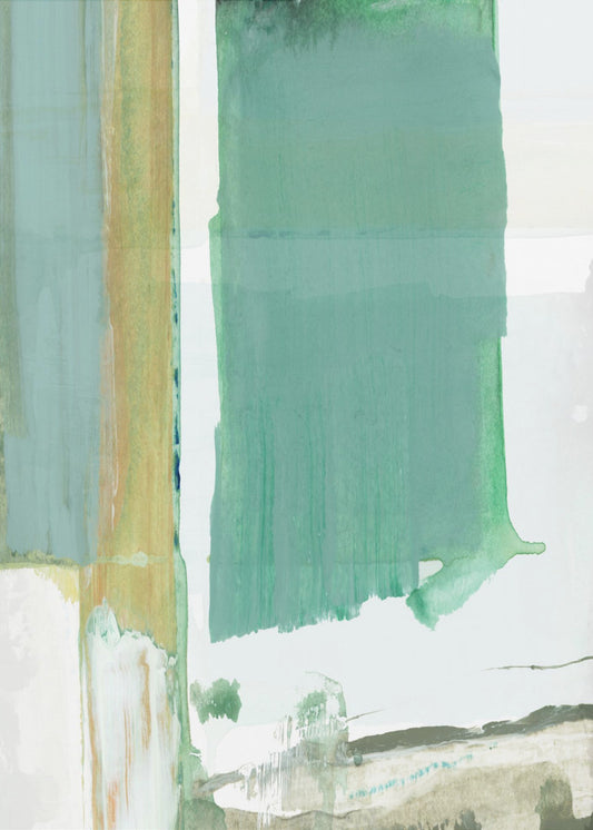 Aquablau Abstrakt auf Weiß 2 | Leinwand