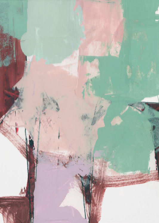 Blau Rosa Düster Abstrakt 3 | Leinwand