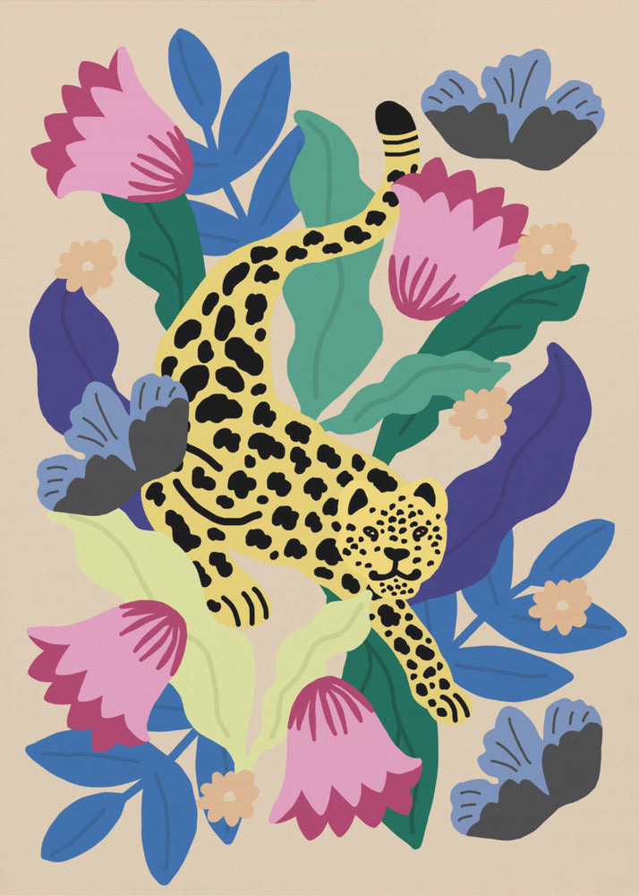 Floraler Leopard | Poster