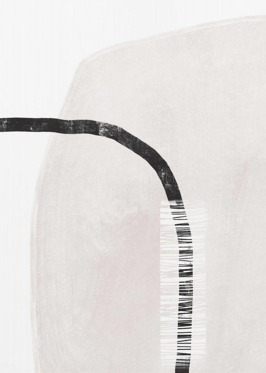 Schwarze Linien auf einem weichen, weißen, strukturierten Hintergrund | Poster