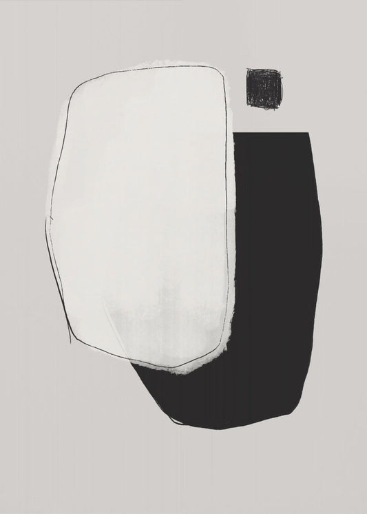 Monochrome Formen und negativer Raum | Poster