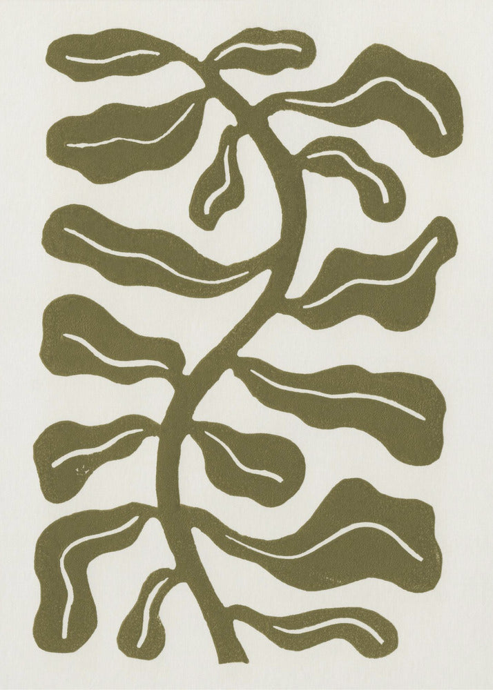 Windgeküsste Pflanze / Olivgrün | Poster