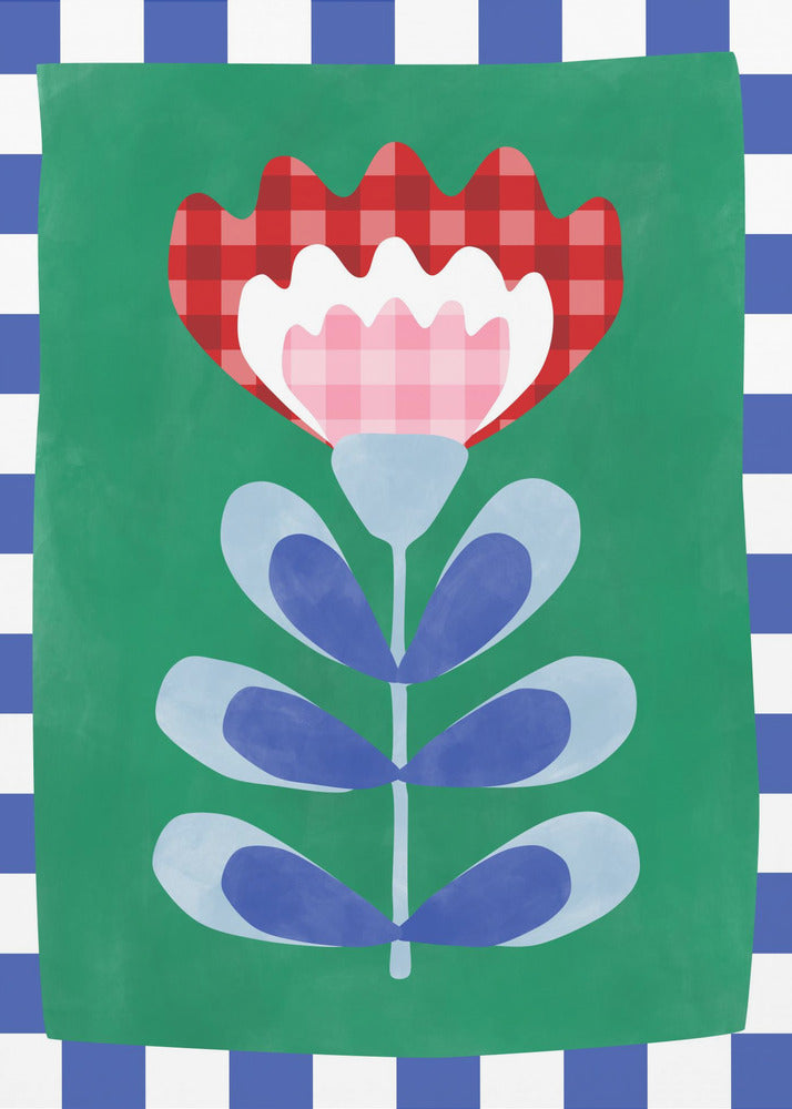 Blumenmuster mit kräftigen geometrischen Formen | Leinwand