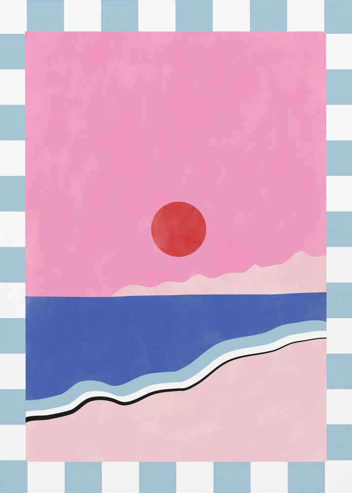 Minimalistische Strandszene | Leinwand