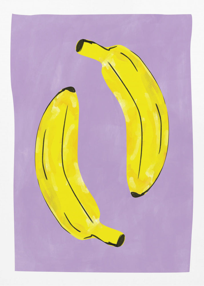 Zwei leuchtend gelbe Bananen | Poster