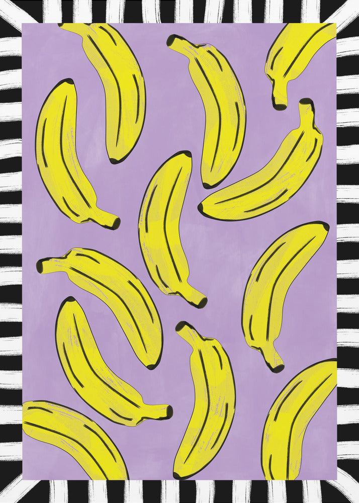 Gelbe Bananen Abstrakt | Leinwand