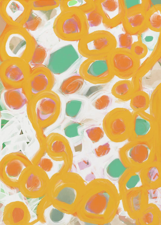 Orange und grüne Kreise | Leinwand