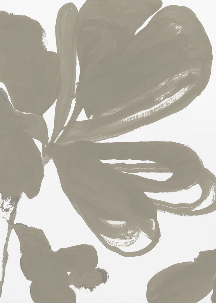 Riesiges Taupe-Blumenmuster 1 | Leinwand